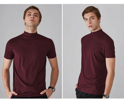 💪🔥 2026 Hot Sale Men's High Neck Slim Fit T-shirt - 50% OFF🔥💪. Breathable Cotton, Perfect for Workout or Daily Wear. Limited Time Offer!