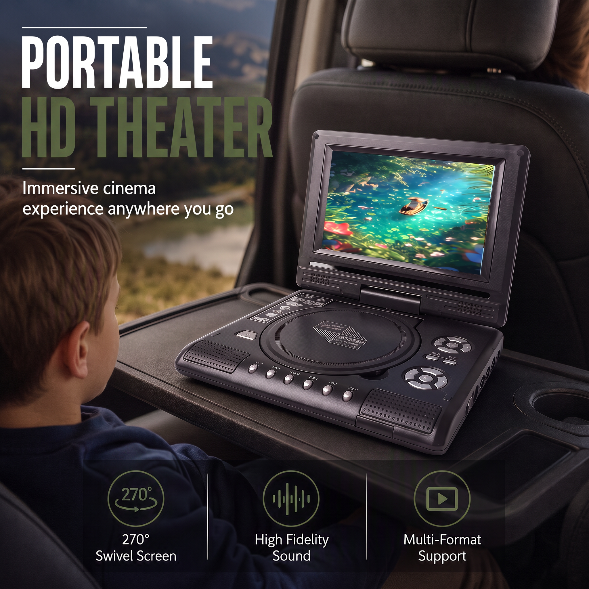 📺 7.8" HD Portable DVD/EVD Player 🔥 50% OFF