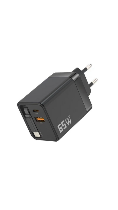 🎉 2026 Sale — Over 32000 Sold! 💰65W Fast Charging Phone Charger Block with Retractable 80cm Type-C Cable portable