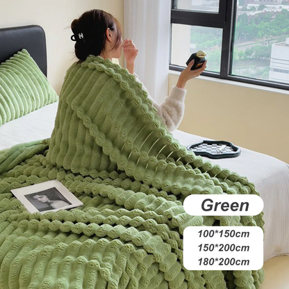 🛍️ 50% Off – Cozy Flannel Throw Blanket with Rabbit Fur Look – Soft, Lightweight & Versatile – Ideal for Office, Sofa & Travel 🛋️