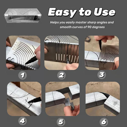 🔥HOT SALE 50% OFF🏆Square Stainless Steel 90° Arc Angle Marking Ruler