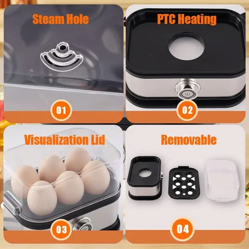 🍳Black Friday 50% OFF SALE💨 Multifunctional Egg Steamer with Clear Lid – Boil, Poach or Omelet✨