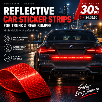 🚗 LIMITED‑TIME 50% OFF! 🔥Reflective Car Sticker Strips for Trunk & Rear Bumper