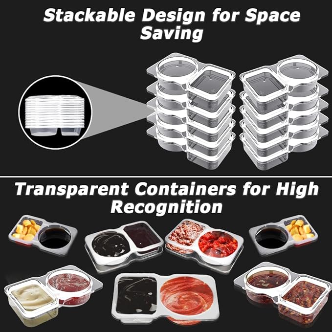 🔥HOT SALE🔥Double Compartment Snack Containers With Lids