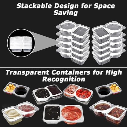 🔥HOT SALE🔥Double Compartment Snack Containers With Lids