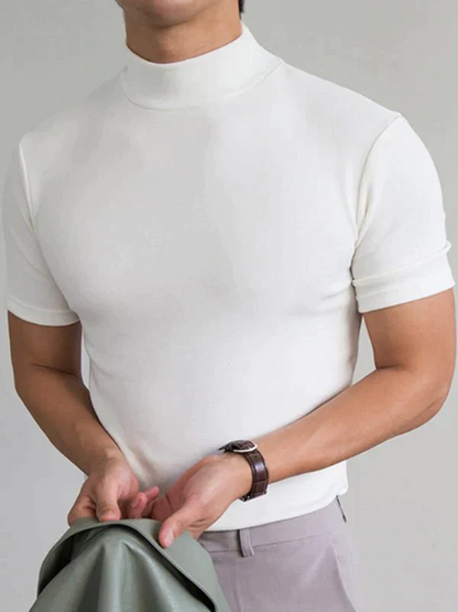 💪🔥 2026 Hot Sale Men's High Neck Slim Fit T-shirt - 50% OFF🔥💪. Breathable Cotton, Perfect for Workout or Daily Wear. Limited Time Offer!