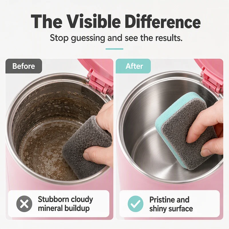 🧽50% OFF NOW! Limescale Polishing Magic Eraser Sponge‑ Chemical‑Free Descaling Scrub Pad, Scratch‑Free High‑Density Cleaning Sponge for Kettles, Sinks & Hard‑Water Stains