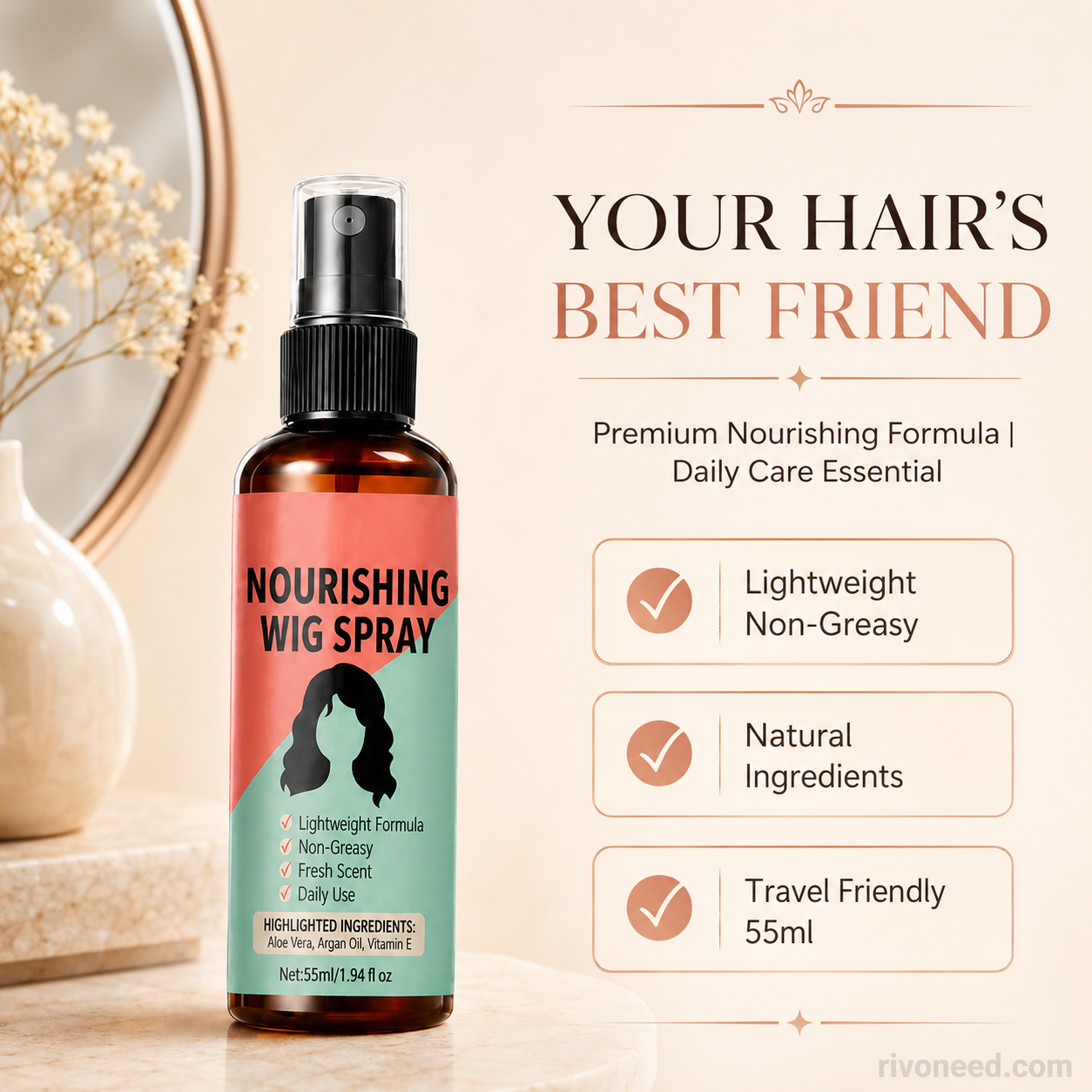 ⚽️🏆️World Cup Sale:50% OFF🎉70K+ SOLD! 🥳Lightweight No-Rinse Nourishing Wig Spray