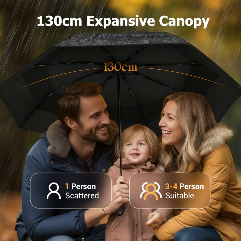 ☔ 12-Rib Windproof Umbrella - Large Coverage & Compact Fold, Durable Frame for Heavy Rain & Wind 📦✨