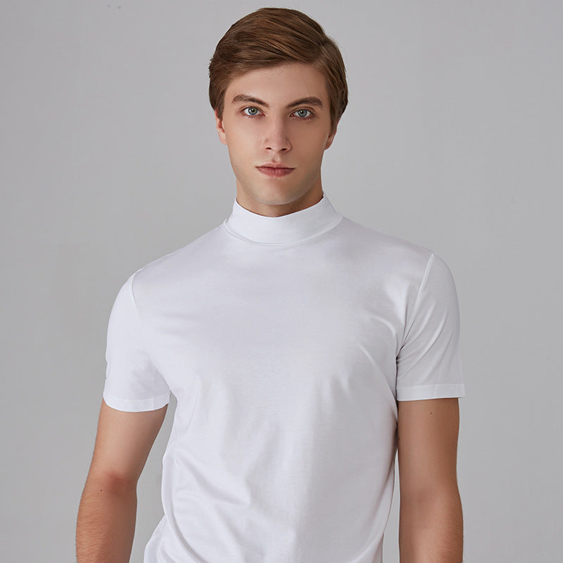 💪🔥 2026 Hot Sale Men's High Neck Slim Fit T-shirt - 50% OFF🔥💪. Breathable Cotton, Perfect for Workout or Daily Wear. Limited Time Offer!