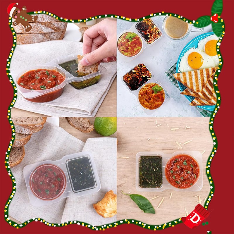 🔥HOT SALE🔥Double Compartment Snack Containers With Lids