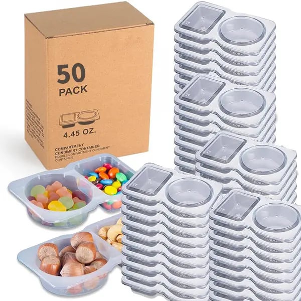 🔥HOT SALE🔥Double Compartment Snack Containers With Lids