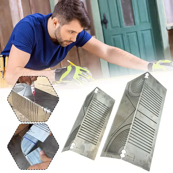 🔥HOT SALE 50% OFF🏆Square Stainless Steel 90° Arc Angle Marking Ruler