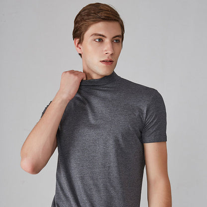 💪🔥 2026 Hot Sale Men's High Neck Slim Fit T-shirt - 50% OFF🔥💪. Breathable Cotton, Perfect for Workout or Daily Wear. Limited Time Offer!