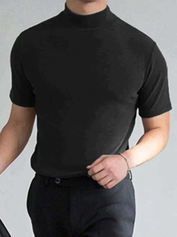 💪🔥 2026 Hot Sale Men's High Neck Slim Fit T-shirt - 50% OFF🔥💪. Breathable Cotton, Perfect for Workout or Daily Wear. Limited Time Offer!