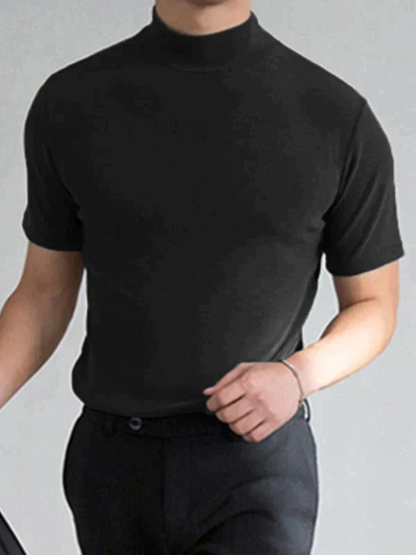 💪🔥 2026 Hot Sale Men's High Neck Slim Fit T-shirt - 50% OFF🔥💪. Breathable Cotton, Perfect for Workout or Daily Wear. Limited Time Offer!