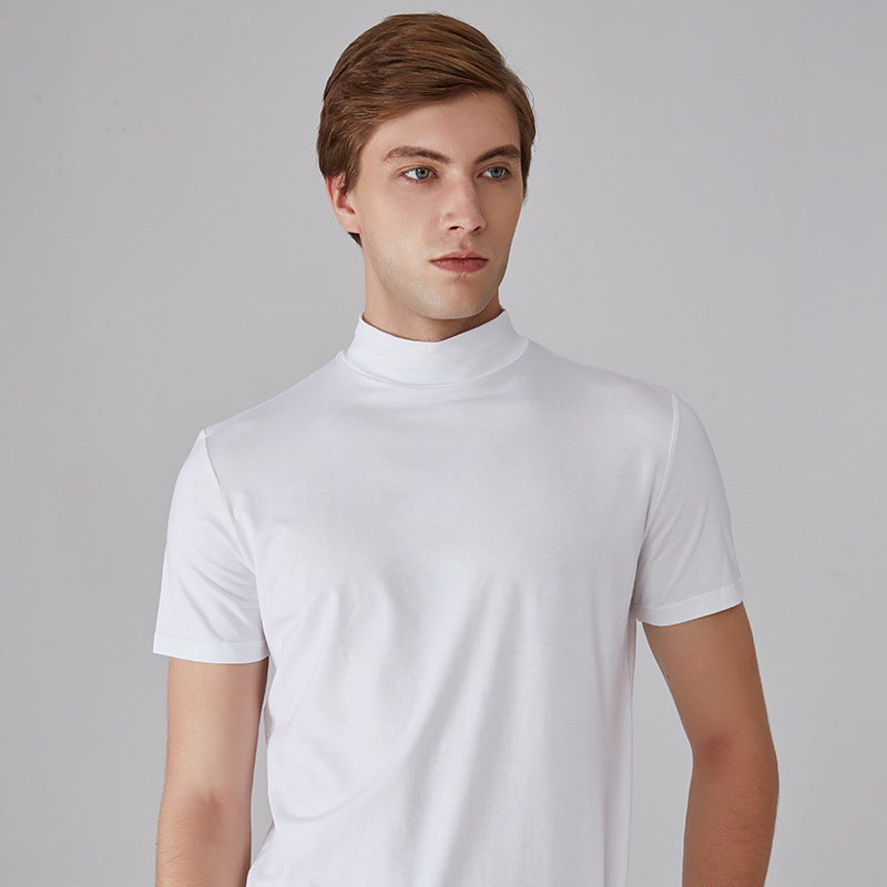 💪🔥 2026 Hot Sale Men's High Neck Slim Fit T-shirt - 50% OFF🔥💪. Breathable Cotton, Perfect for Workout or Daily Wear. Limited Time Offer!