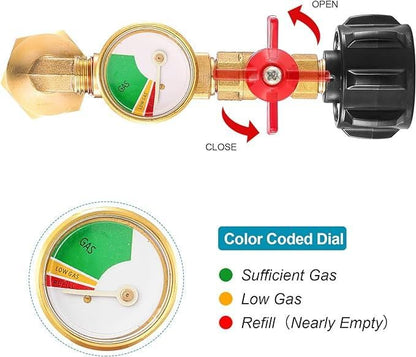 🔥 Top of the Line Propane Fill Elbow Adapter with Tank Pressure Gauge