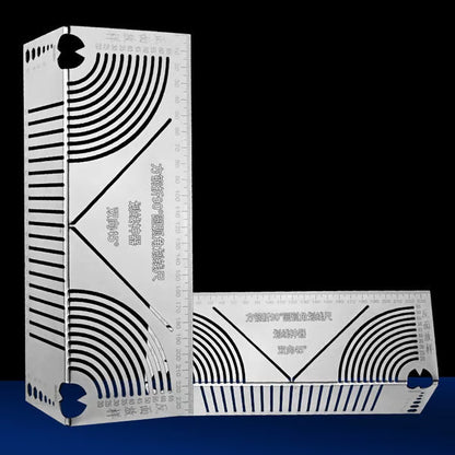 🔥HOT SALE 50% OFF🏆Square Stainless Steel 90° Arc Angle Marking Ruler