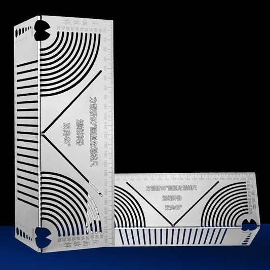 🔥HOT SALE 50% OFF🏆Square Stainless Steel 90° Arc Angle Marking Ruler