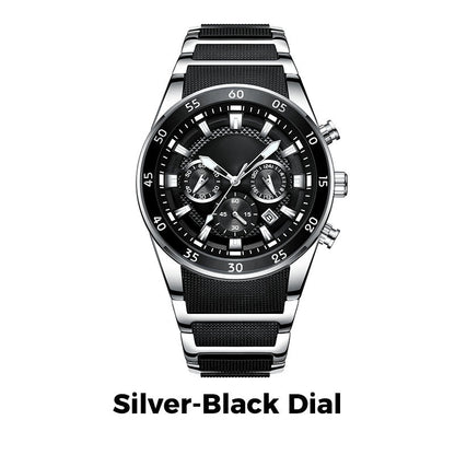 ⌚ 50% OFF NOW! ✨ Men's Waterproof Multifunctional Quartz Watch – Chronograph Design, Luminous Hands & Stainless Steel 🌊