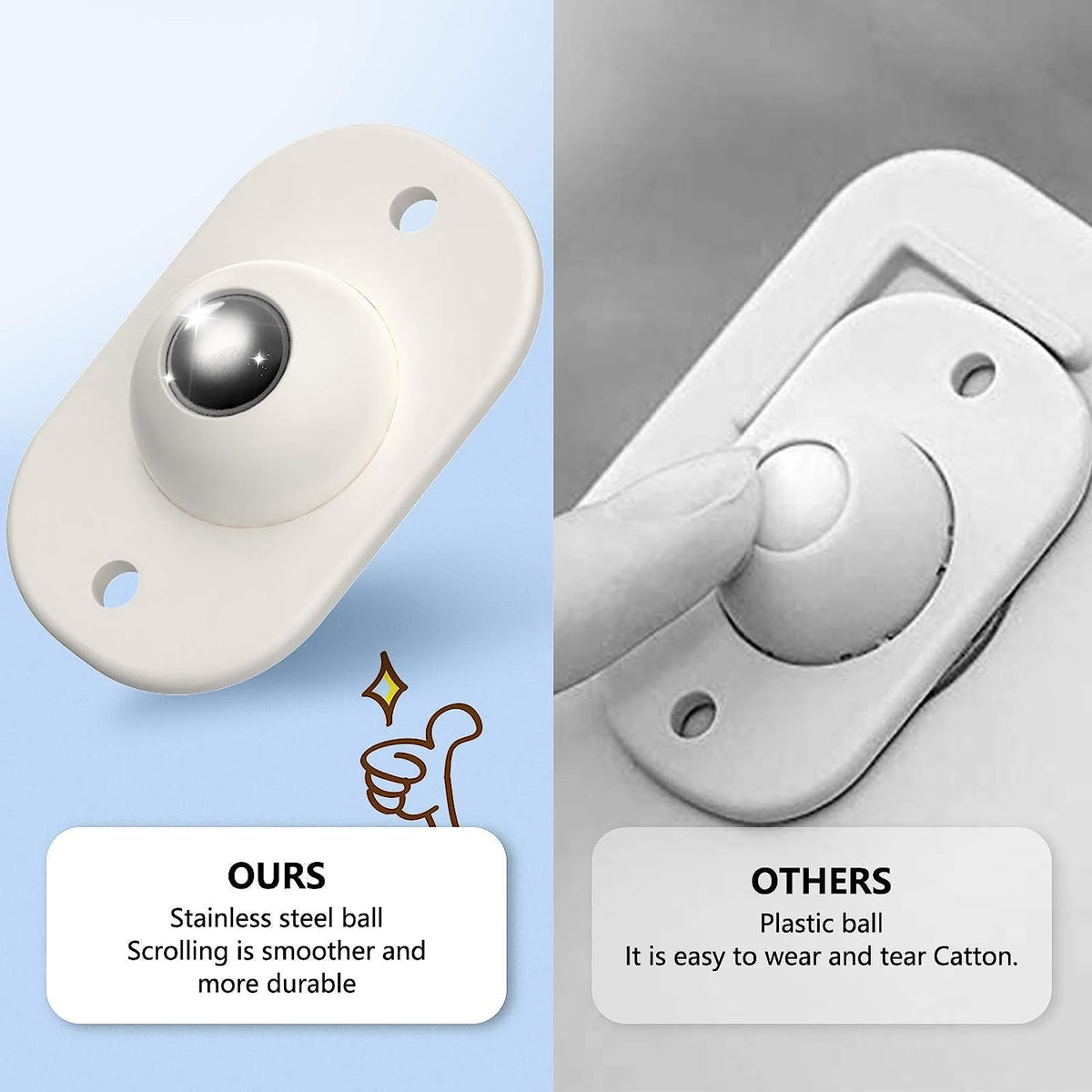 Move Anything Instantly! No-Lift 360° Stick-On Furniture Wheels