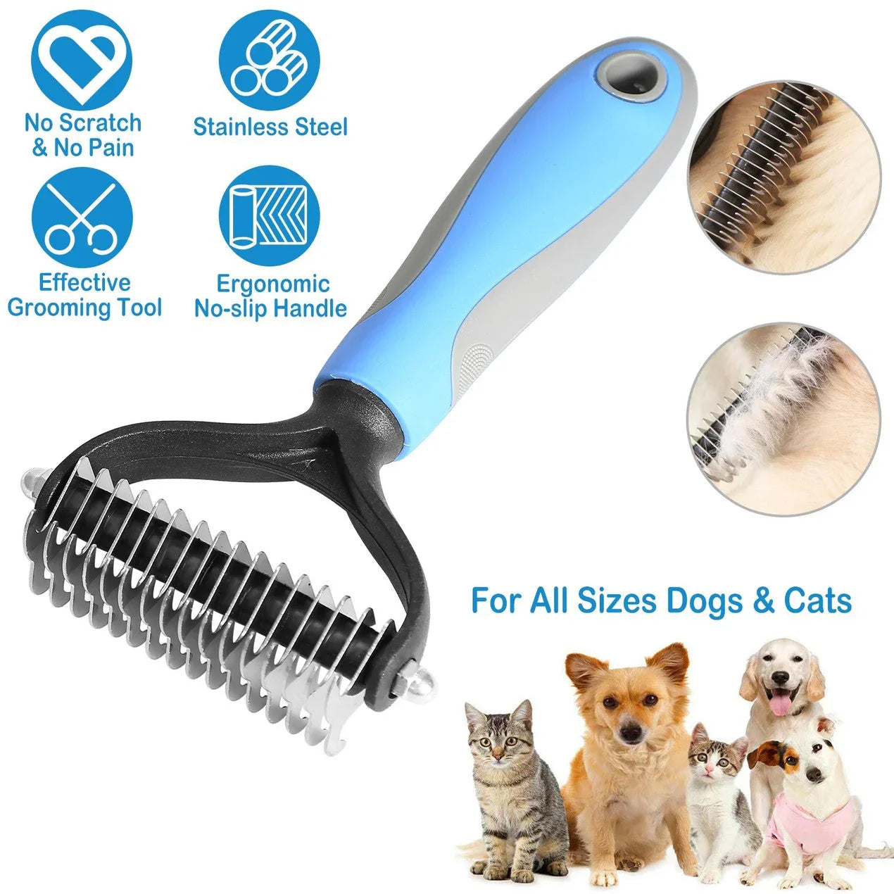 ⏰🔥LIMITED TIME 50% OFF! 🐾 Professional Deshedding Tool for Dogs & Cats – Gentle, Efficient & Fur-Free Home ✨(💖Get 2 Free Pet Grooming Gloves)