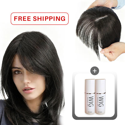 🔥Flash Sale🔥Natural Hair Toppers with Bangs for Women🛒