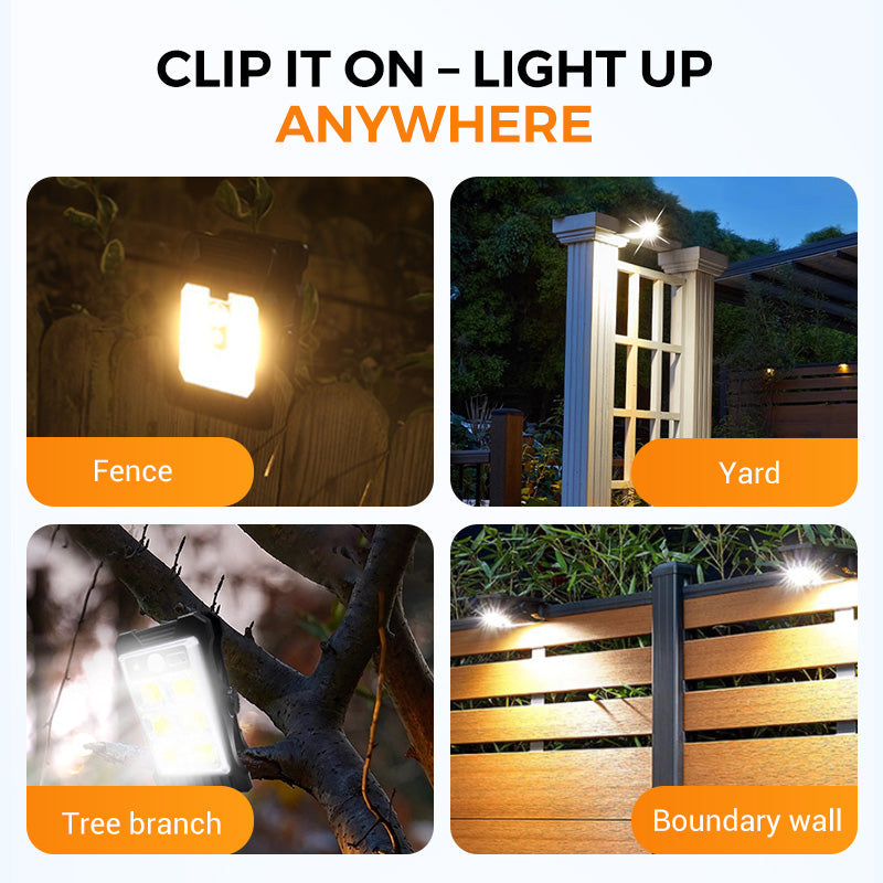 🥳2026 HOT SALE🥳💞50K+ SOLD!🔦🌙 50% OFF! Solar Clip Light with Motion Sensor – No wiring, auto on at night. Perfect for dark steps & garden paths. 🚶‍♂️💡