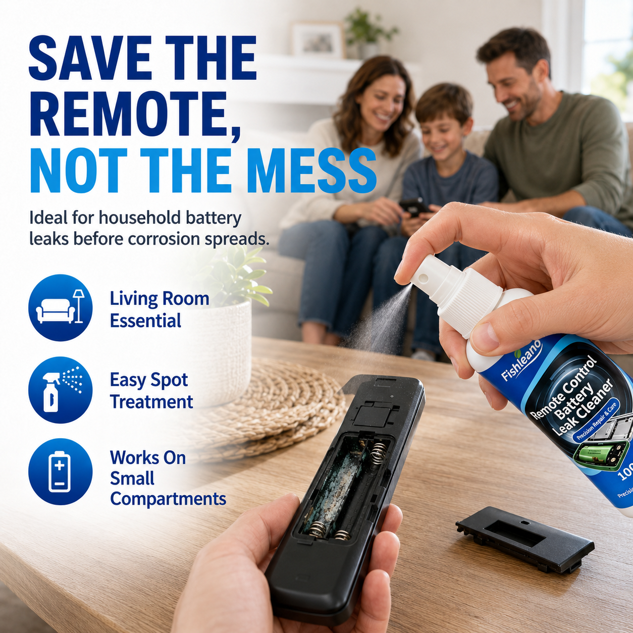 FISHLEANO Battery Compartment Cleaner for Battery Leakage Removal