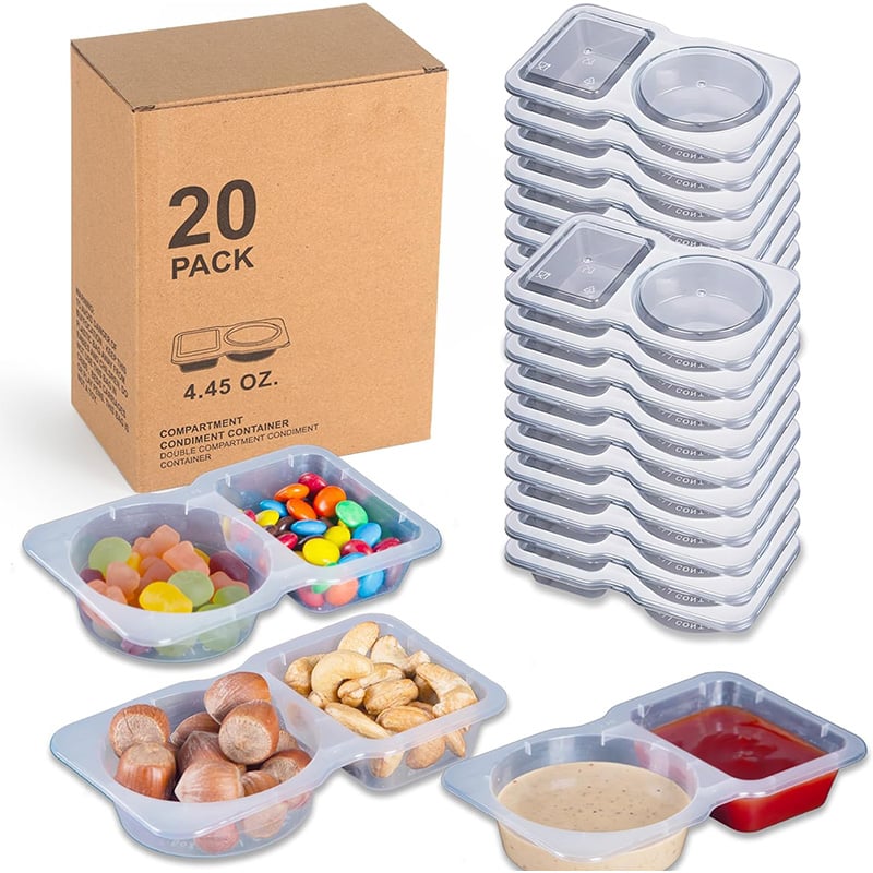 🔥HOT SALE🔥Double Compartment Snack Containers With Lids
