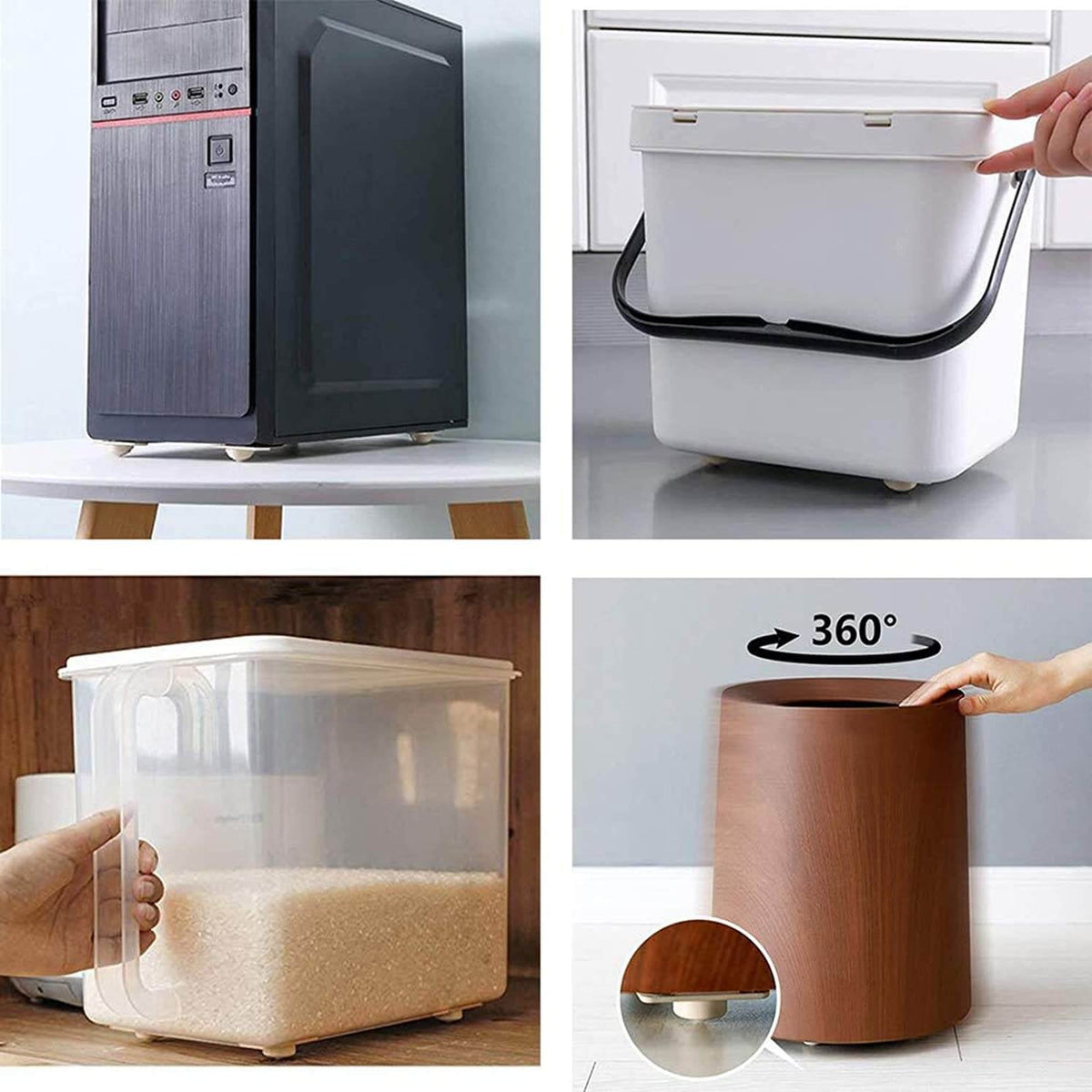Move Anything Instantly! No-Lift 360° Stick-On Furniture Wheels