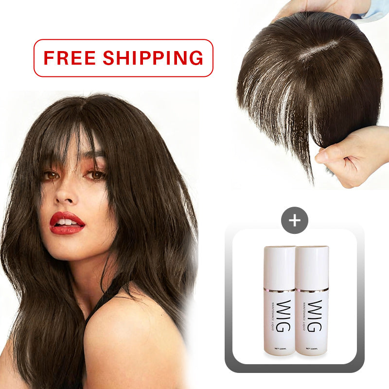 🔥Flash Sale🔥Natural Hair Toppers with Bangs for Women🛒