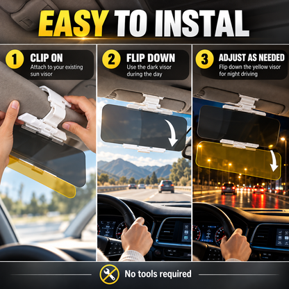 Universal HD Anti-Glare Car Visor for Day & Night