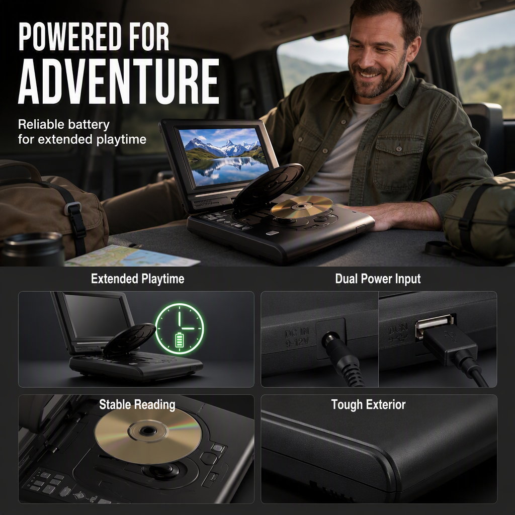 📺 7.8" HD Portable DVD/EVD Player 🔥 50% OFF