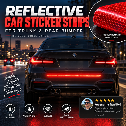 🚗 LIMITED‑TIME 50% OFF! 🔥Reflective Car Sticker Strips for Trunk & Rear Bumper