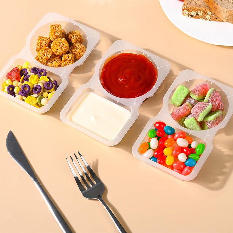 🔥HOT SALE🔥Double Compartment Snack Containers With Lids
