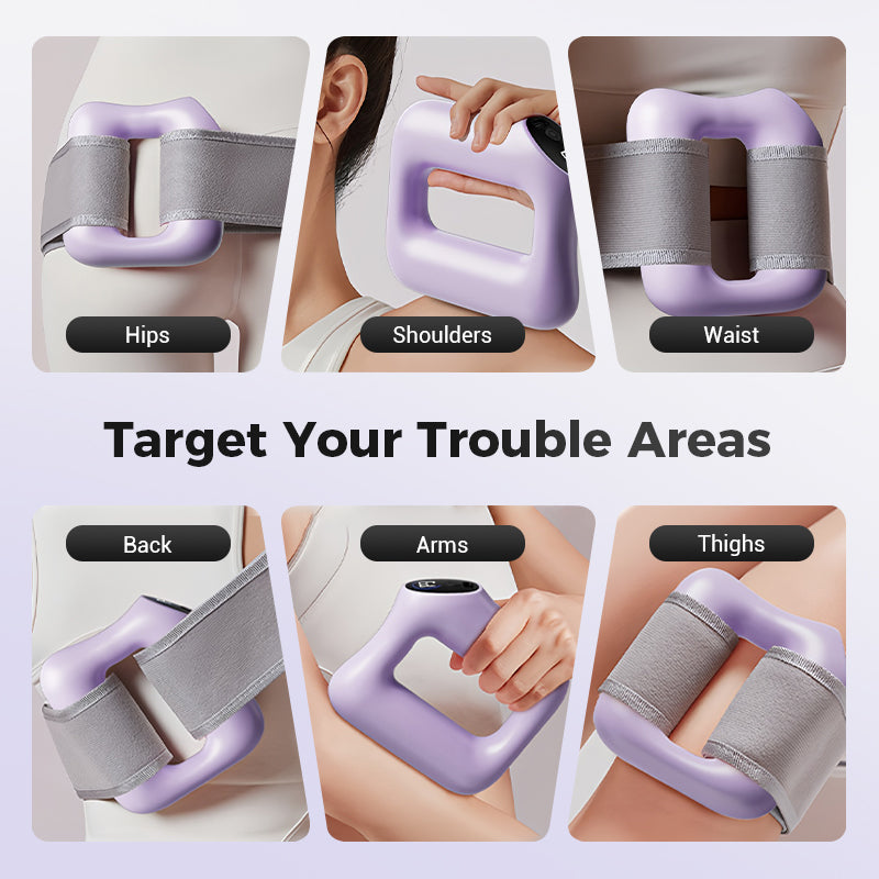 💪🌿 5-Speed Handheld Massager Ring – Adjustable Strap, Deep Tissue Relief, Portable Muscle Pain Relief for Home, Gym & Travel Use 🌟👑