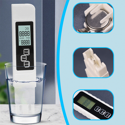💧 ✨ 3-in-1 TDS Water Quality Tester - Measures pH, Chlorine, and Hardness with LCD Display for Pools and Aquariums 🌊📱