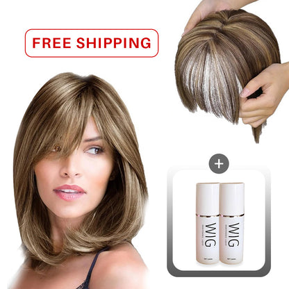 🔥Flash Sale🔥Natural Hair Toppers with Bangs for Women🛒