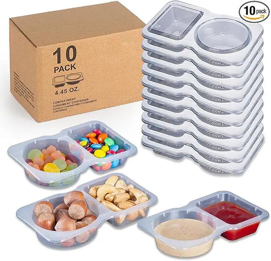 🔥HOT SALE🔥Double Compartment Snack Containers With Lids
