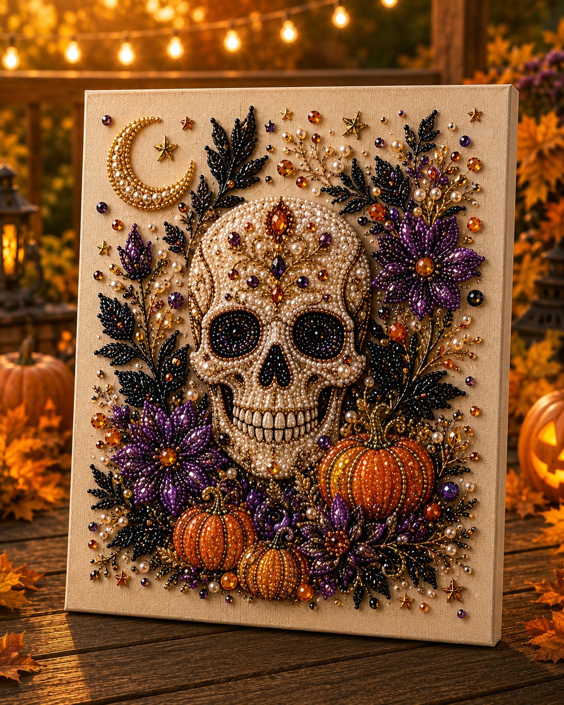 🔥💎 Last Day Special Price £10.99‼️👻 Halloween Pearl Art DIY Kit – Turn Tiny Pearls into Spooky-Cute Magic