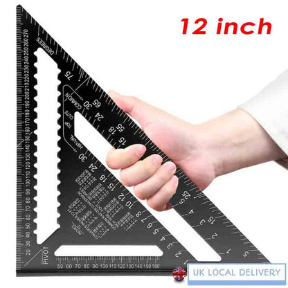 📐✨ Aluminum Rafter Square – 50% OFF! 7/12-inch carpenter measuring tool, alloy triangle ruler & protractor – precision woodworking. 💪
