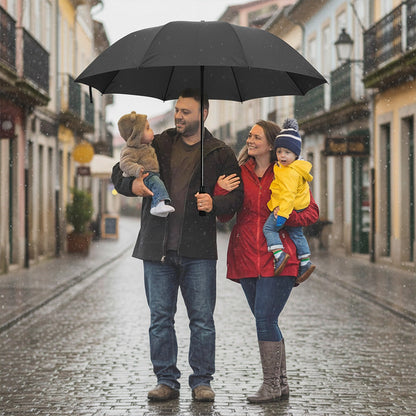 ☔ 12-Rib Windproof Umbrella - Large Coverage & Compact Fold, Durable Frame for Heavy Rain & Wind 📦✨