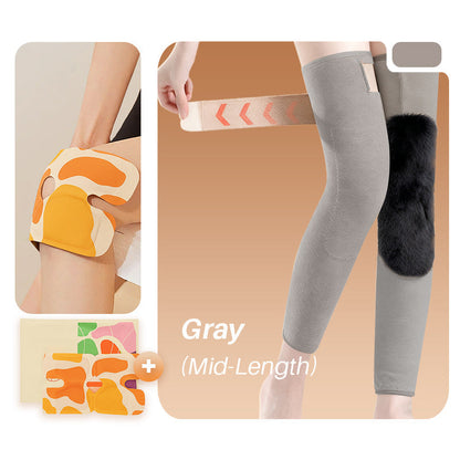 Winter Seamless Knee Warmers with Pockets