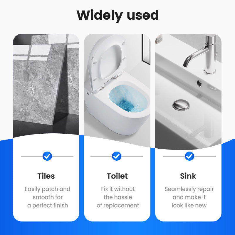 💧Multi-functional waterproof and anti-corrosion repair adhesive🔥 (suitable for ceramic floor tiles, walls, and kitchen countertops) saves time and costs.
