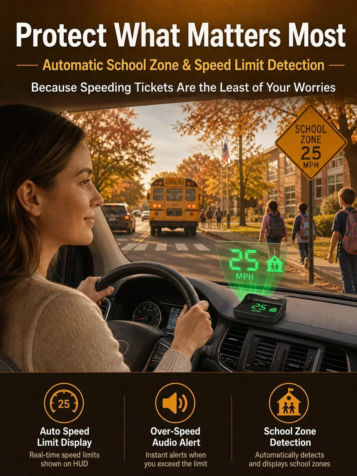 Head-Up Display (HUD) Car GPS Digital Speedometer