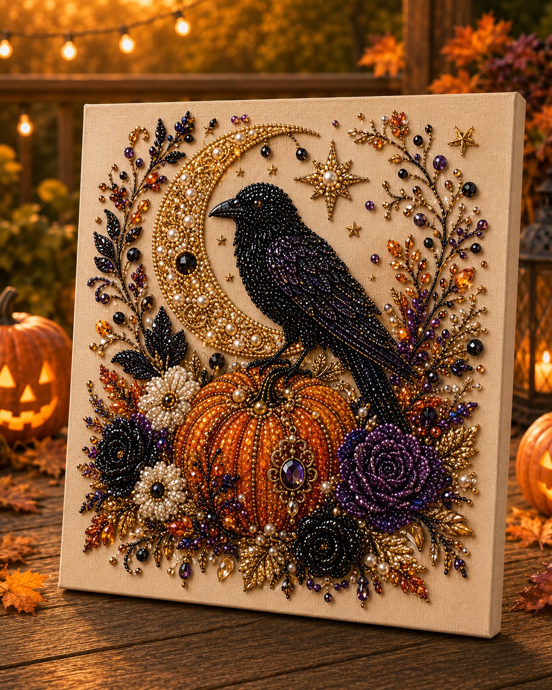 🔥💎 Last Day Special Price £10.99‼️👻 Halloween Pearl Art DIY Kit – Turn Tiny Pearls into Spooky-Cute Magic