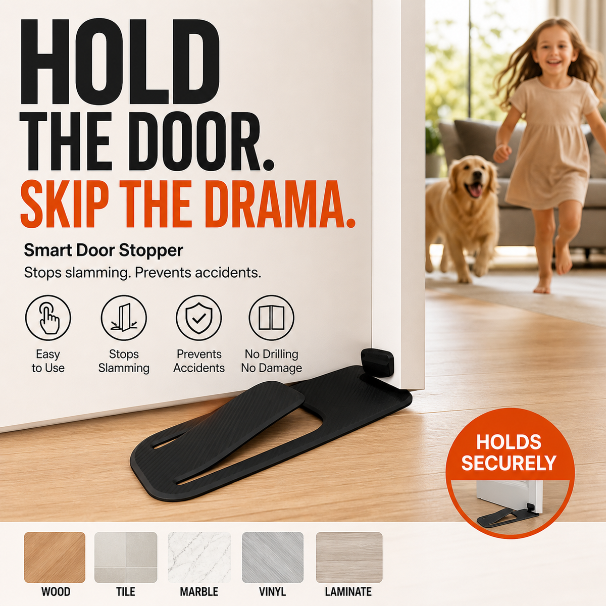 🥳2026 HOT SALE🥳🚪Door Stopper Protector –  No-drill, residue-free & holds doors open. Safe & simple – stock up & save! 🏠✅