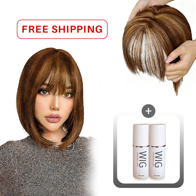 🔥Flash Sale🔥Natural Hair Toppers with Bangs for Women🛒